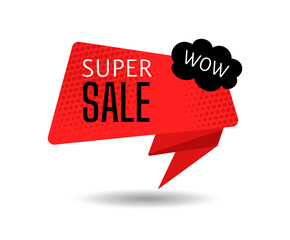 Wall Mural - Black Friday super sale red banner template. Abstract advertising sign banner of sales, promotion. Super sale and discount. Halftone dot background. Isolated vector illustration