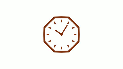 Brown dark counting down clock icon on white background