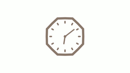 Counting down 12 hours clock icon on white background