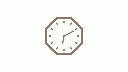 Counting down 12 hours clock icon on white background