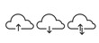 Download and upload cloud icons set. Vector illustration.