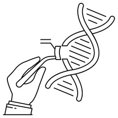 Sticker - 
Genetic testing icon in flat design, biological research 
