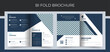 Corporate bi fold business brochure design template in a4 format. Premium Vector