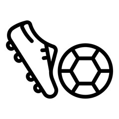 Wall Mural - Soccer boot ball icon. Outline soccer boot ball vector icon for web design isolated on white background