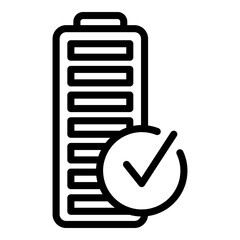 Poster - Full battery icon. Outline full battery vector icon for web design isolated on white background