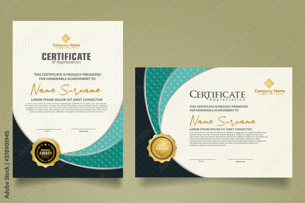 Set modern certificate template with realistic texture diamond shaped ...