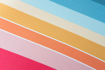 Close up shot of stripe colorful fabric texture. Ideal for background or wallpaper. Pastel color clothing concept.
