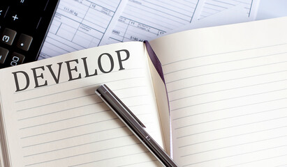Poster - Notebook with Toolls and Notes about DEVELOP