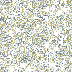  Vector flower seamless pattern. Cute floral background