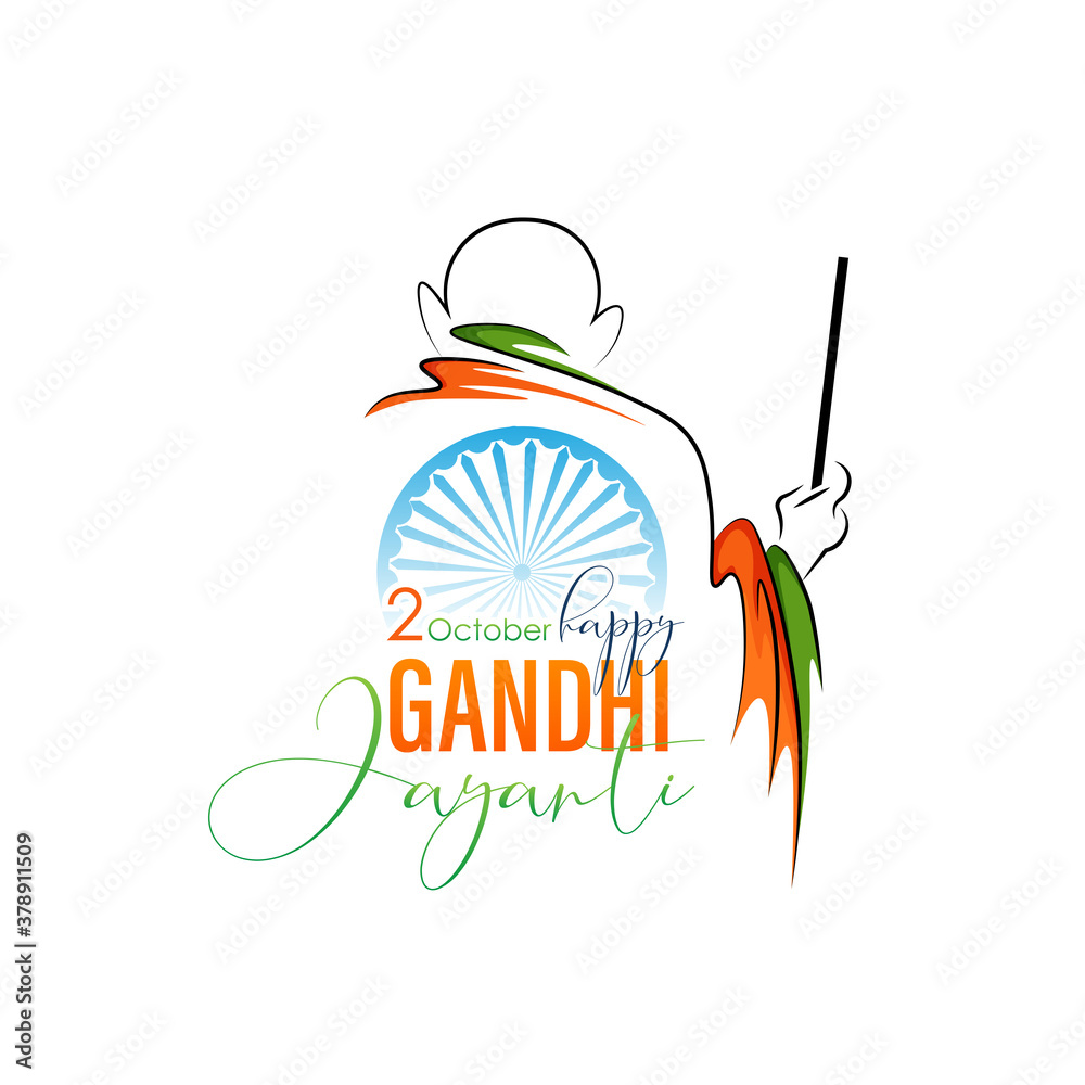 vector illustration of 2nd October- Gandhi Jayanti. Stock Vector ...