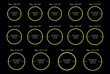 Yellow Gold Round Bangle Size Chart From 2.00 to 2.14 in Black Background Approximation