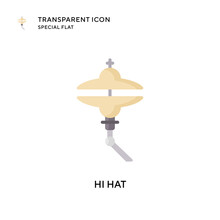 Hi Hat Vector Icon. Flat Style Illustration. EPS 10 Vector.