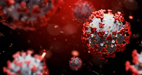 Wall Mural - Coronavirus COVID-19 Cell. Concept of SARS-CoV-2 . 3D rendering