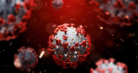 Wall Mural - Coronavirus COVID-19 Cell. Concept of SARS-CoV-2 . 3D rendering