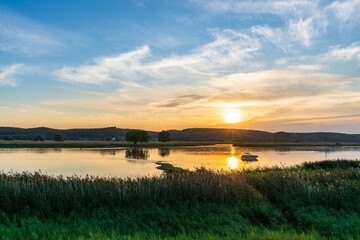 Sticker - Sunrise over the River Oder, german-polish border