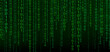 © ihor - Green matrix background. stream of binary code. Falling numbers on dark backdrop. Digital computer code. Coding and hacking. Vector illustration.
