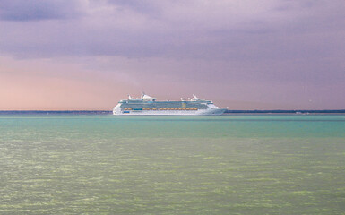 Sticker - Yacht in the sea at sunset