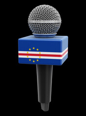 Poster - Microphone and Cape Verde flag. Image with clipping path