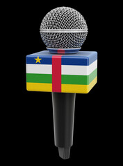 Poster - Microphone and Central African Republic flag. Image with clipping path