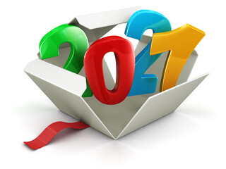 Poster - Open package with 2021. Image with clipping path