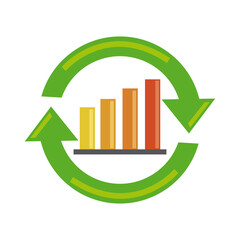 Sticker - data analysis, financial business diagram marketing report flat icon