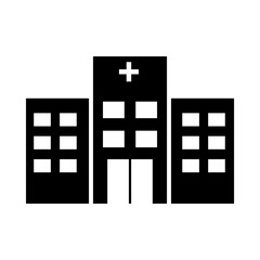 Canvas Print - hospital building icon, silhouette style