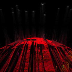 Fototapete - Abstract futuristic city lights background illustration.