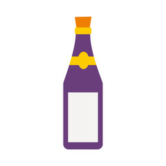 Sticker - wine bottle icon, flat style