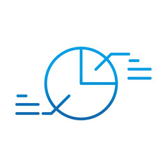 Sticker - data analysis, infographic chart report financial isometric, gradient blue line icon