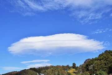 Poster - Landscape background material / Collaboration of blue sky, white clouds and natural landscape