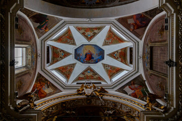 Wall Mural - Chiavenna, Sondrio, Lombardy, Italy September 16, 2019. Stunning interior of the Italian Cathedral.