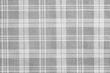 Poster - Gray material texture checkered light gray textured fabric background close-up
