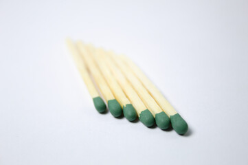 Wooden match with white background