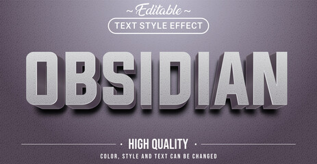 Fototapete - Editable text style effect - Obsidian theme style.