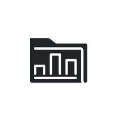 Poster - analyze chart statistic folder solid icon. Collection and processing of analytical and statistical data. Graphic storage of Project documents. Vector illustration. Design on white background. EPS 10