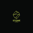 stone gold logo icon design vector illustration with abstract s letter isolated black background 