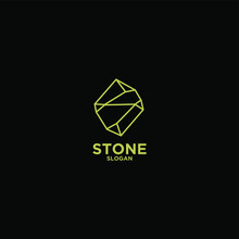 Stone Gold Logo Icon Design Vector Illustration With Abstract S Letter Isolated Black Background 