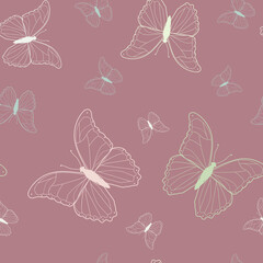 Naklejka na meble Seamless vector illustration with beautiful butterflies
