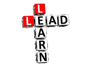Leinwandbilder - Learn Lead. White and Red 3D Crossword Puzzle.