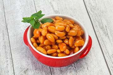 Wall Mural - White beans with tomato sauce