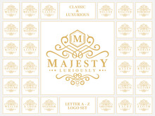 Luxurious Letter Logo Set With Classic Ornament Style