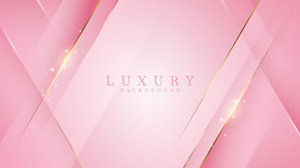 luxury golden line background pink shades in 3d abstract style. illustration from vector about moder