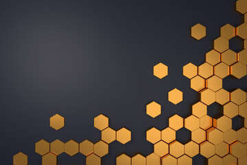 Wall Mural - abstract background of hexagon. 3d rendering.