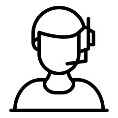 Poster - Man headset icon. Outline man headset vector icon for web design isolated on white background