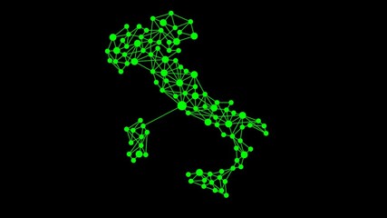 abstract italian network with map and link