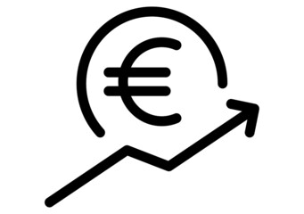 Euro  Rate Up icon symbol vector. on white background. eps10