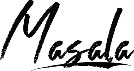 Leinwandbilder - Masala Brush Calligraphy Handwritten Typography Text on
White Background
