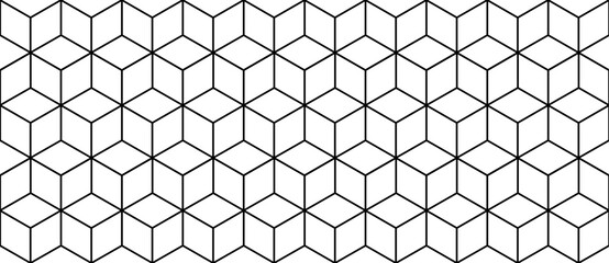 Poster - seamless hexagonal grid pattern. vector background hexaganal cube elements. modern simple grid. vect
