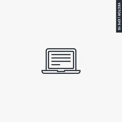 Poster - Laptop, notebook, linear style sign for mobile concept and web design