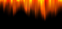 Abstract Orange And Yellow Gradient Stripes Motion Blur On Black Background Texture. Vector Illustration